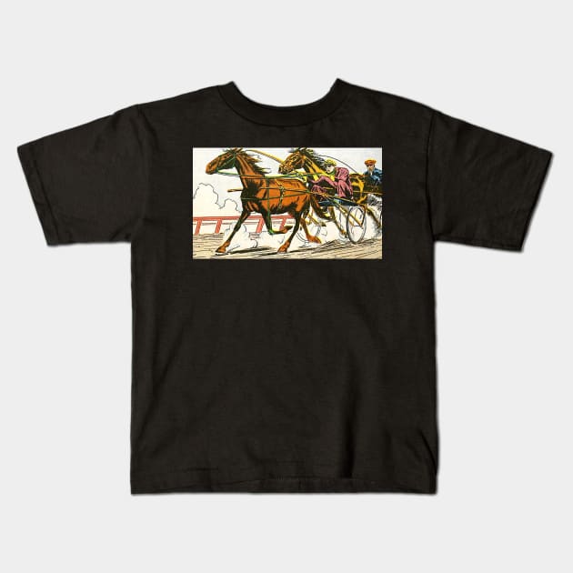 Harness racing Kids T-Shirt by Comic Dzyns